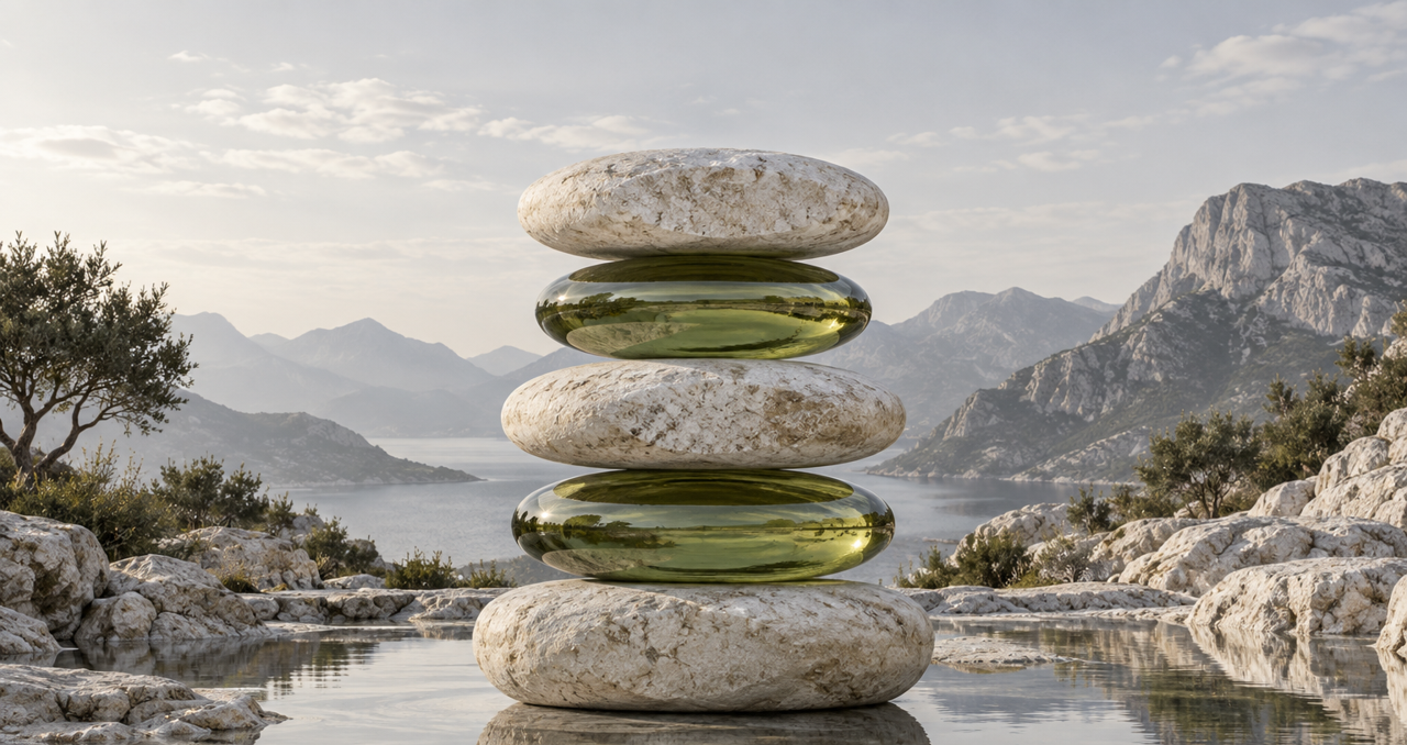 Sculptural stacked stones